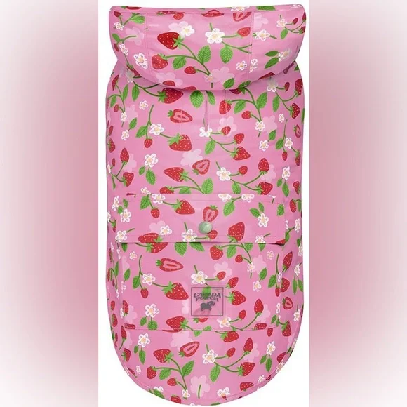 CANADA POOCH PICK ME STRAWBERRY PONCHO SIZE 12 - Picture 4 of 5